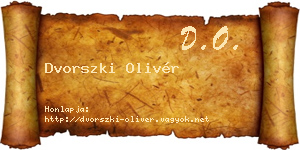 Dvorszki Olivér névjegykártya