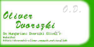 oliver dvorszki business card